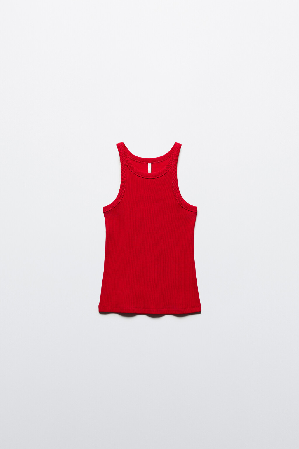 Майка облегающая в рубчик - цвет красный - 7