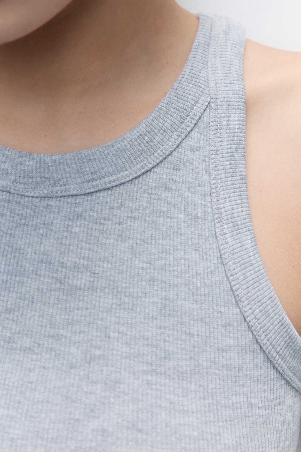 Майка TANKTOP хлопковая в рубчик - цвет серый - 6