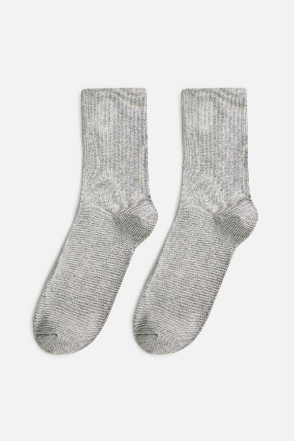 Носки высокие базовые в рубчик - цвет серый - 1