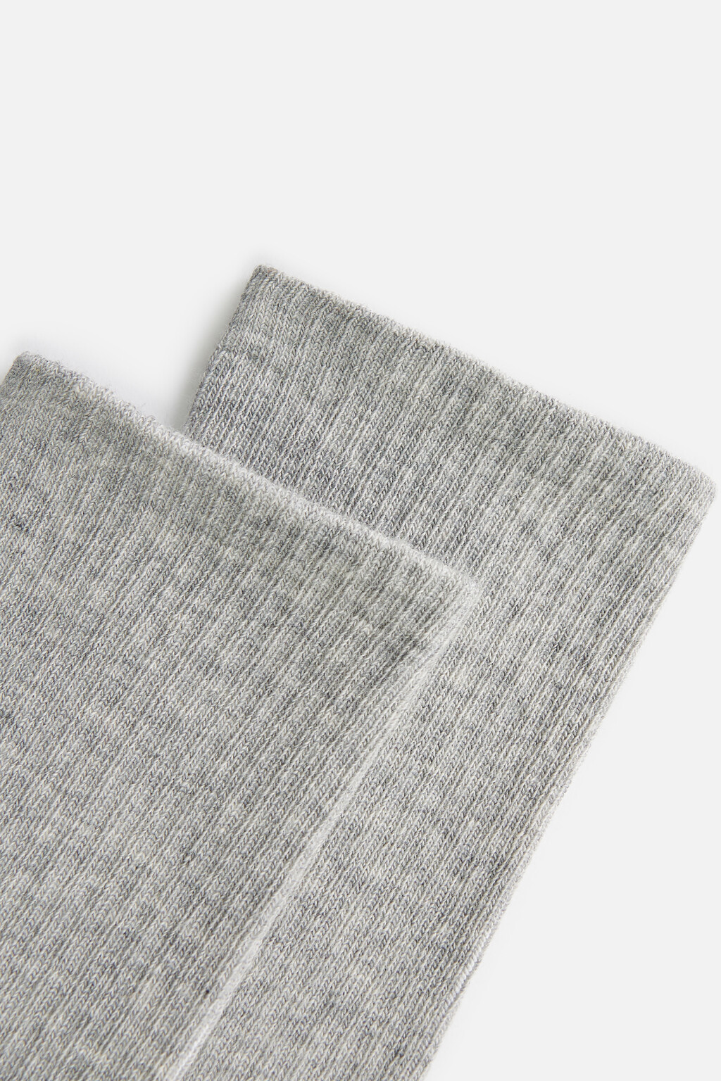 Носки высокие базовые в рубчик - цвет серый - 2