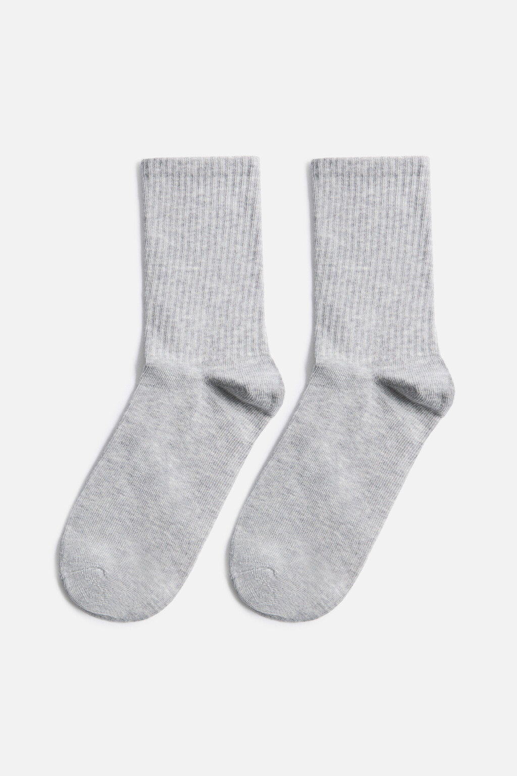 Носки высокие базовые в рубчик - цвет серый - 1