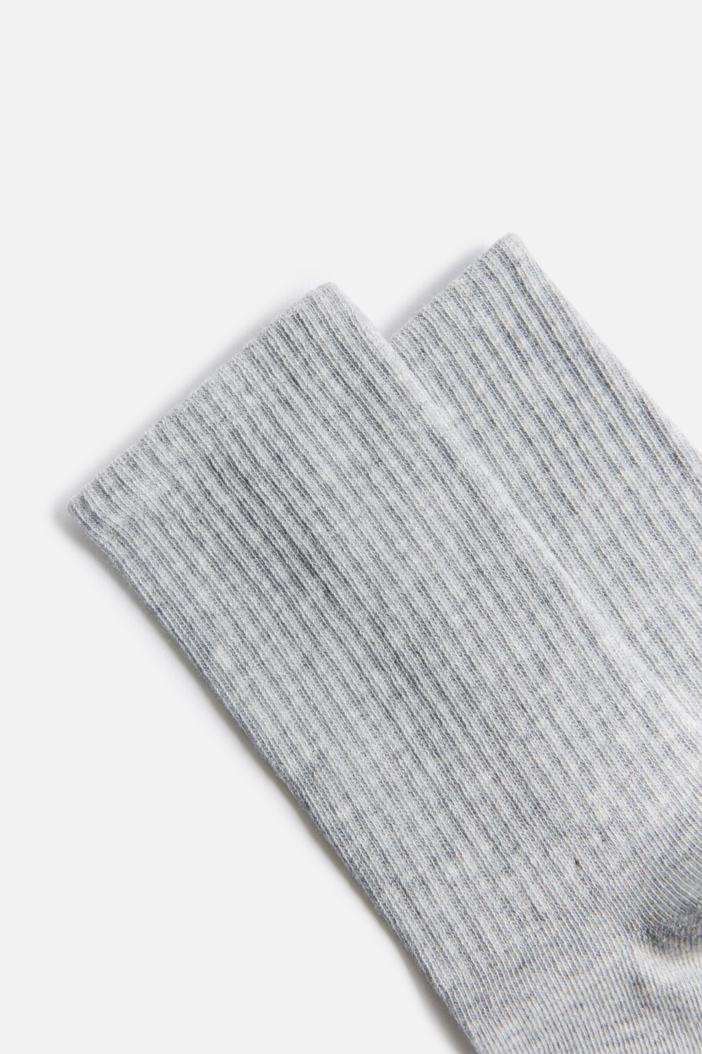 Носки высокие базовые в рубчик - цвет серый - 2