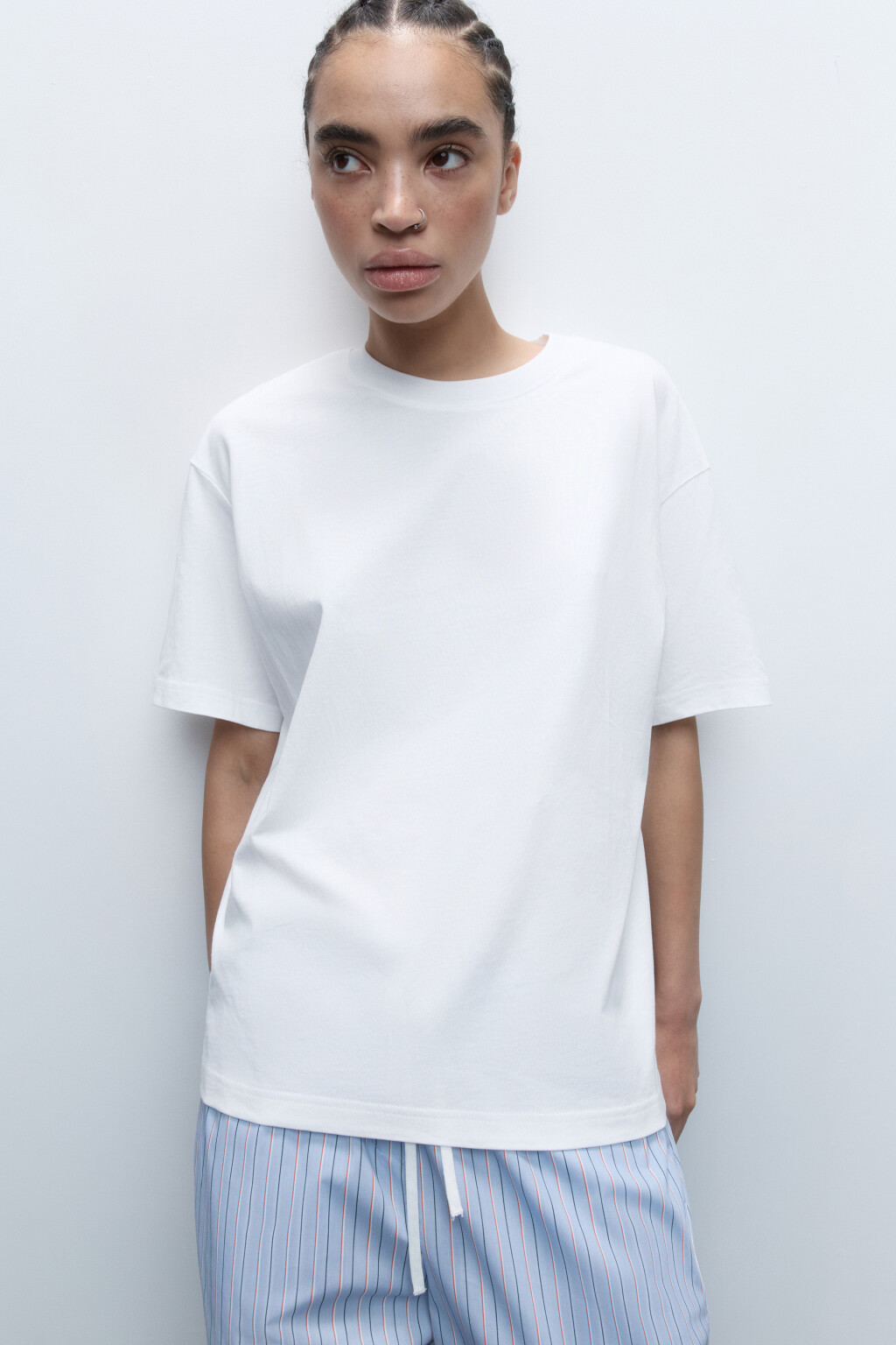 Футболка TBIG оверсайз базовая - цвет белый - 1