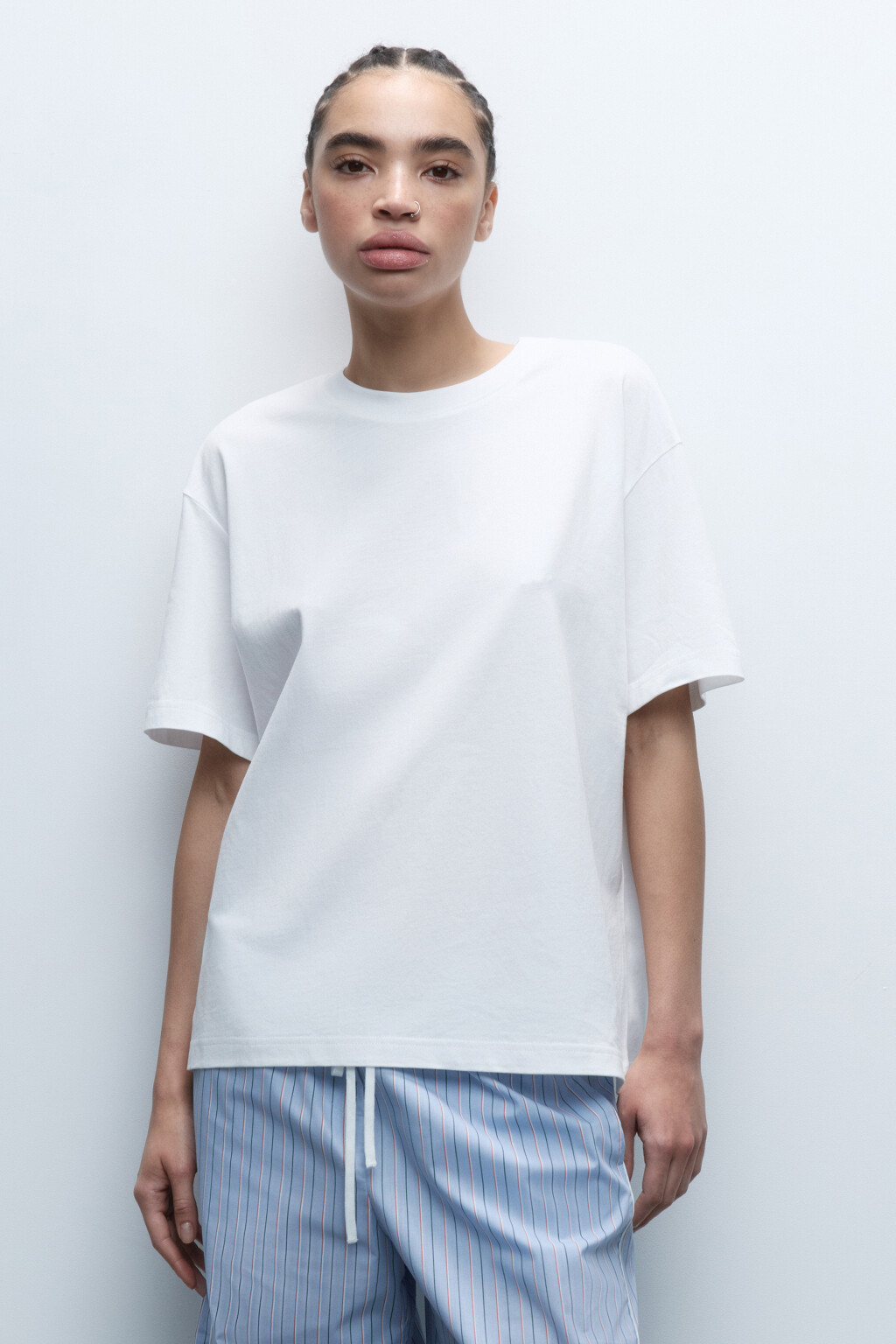 Футболка TBIG оверсайз базовая - цвет белый - 2