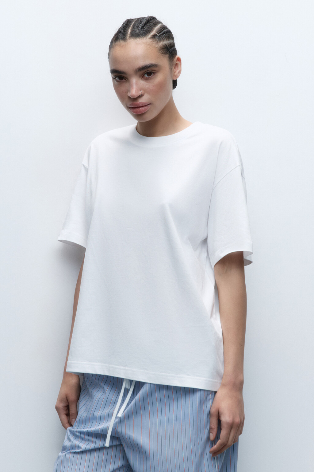 Футболка TBIG оверсайз базовая - цвет белый - 3