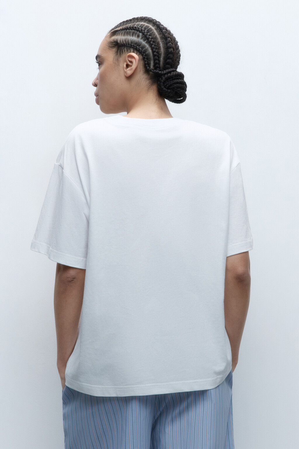 Футболка TBIG оверсайз базовая - цвет белый - 4