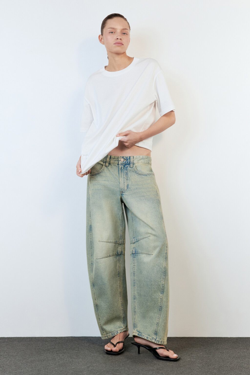 Футболка TBIG оверсайз хлопковая базовая - цвет белый - 5