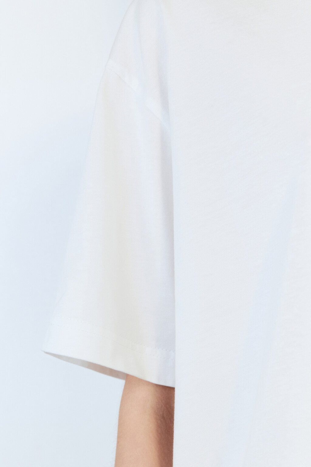 Футболка TBIG оверсайз хлопковая базовая - цвет белый - 7