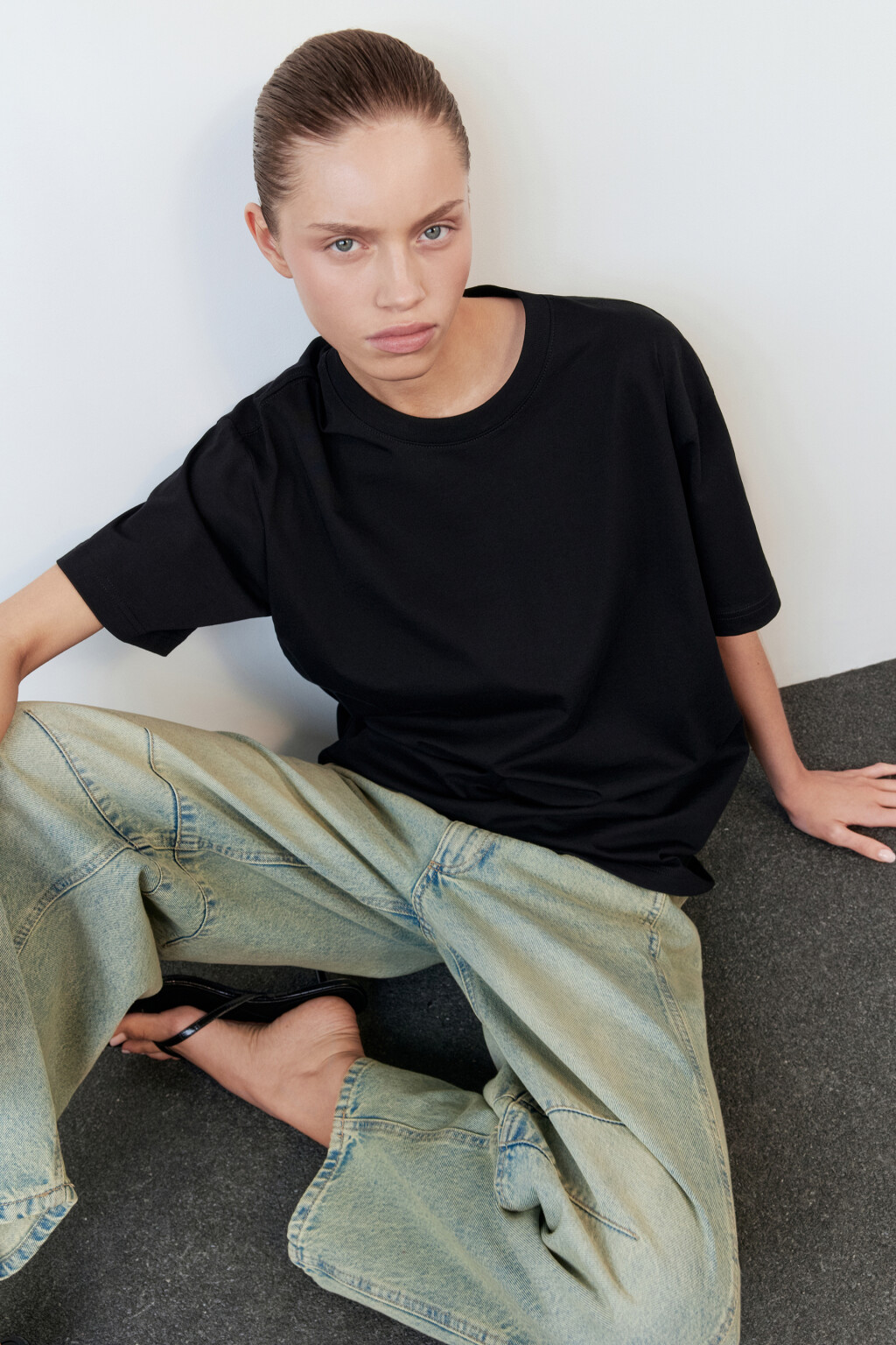 Футболка TBIG оверсайз хлопковая базовая - цвет черный - 1