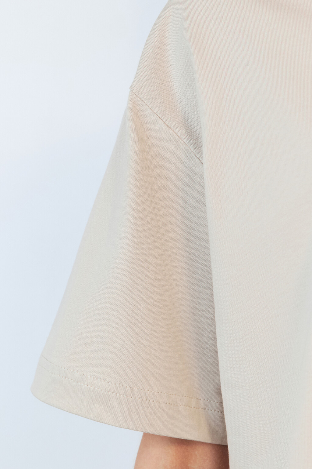 Футболка TBIG оверсайз хлопковая базовая - цвет бежевый - 8