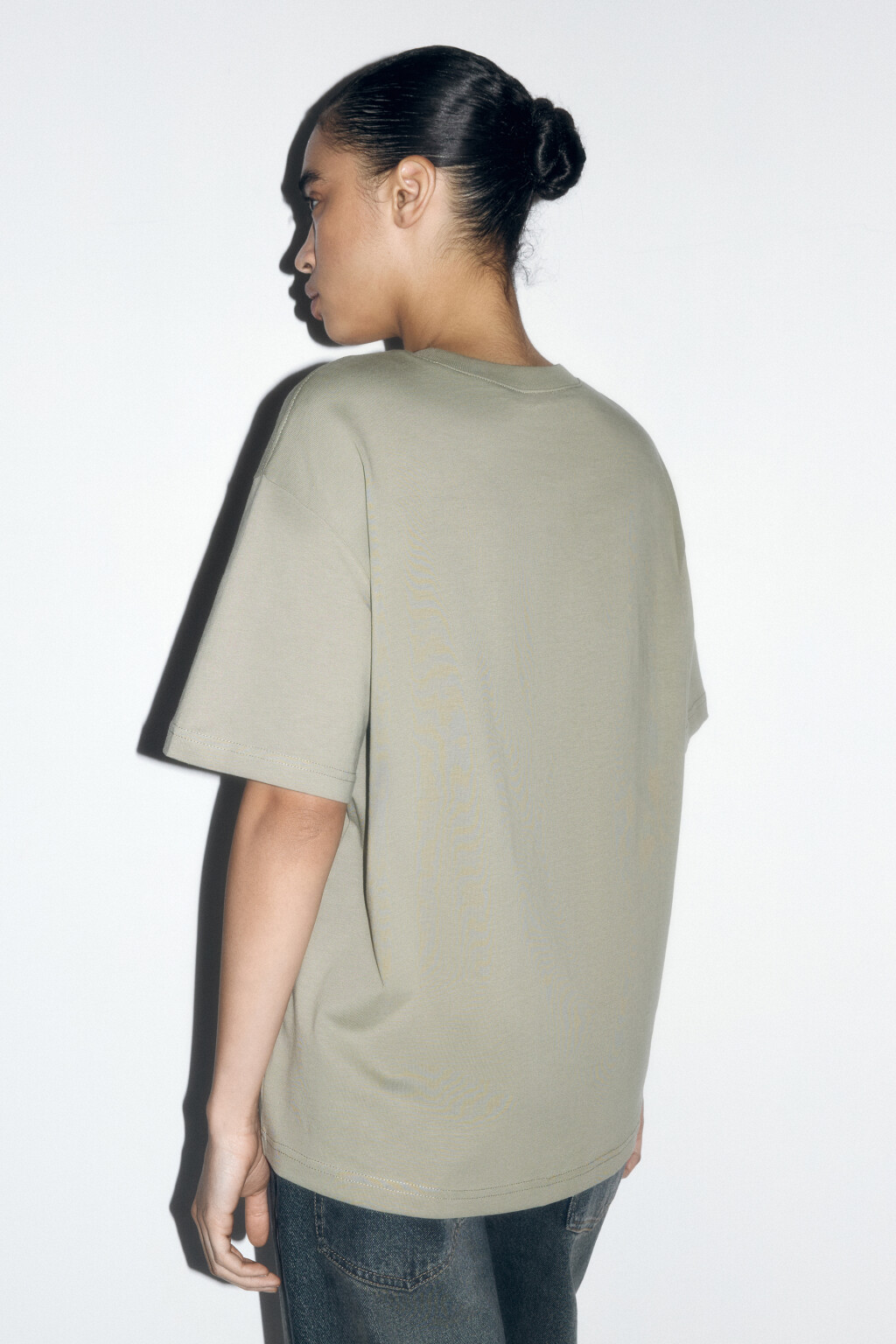 Футболка TBIG оверсайз базовая - цвет зеленый - 4