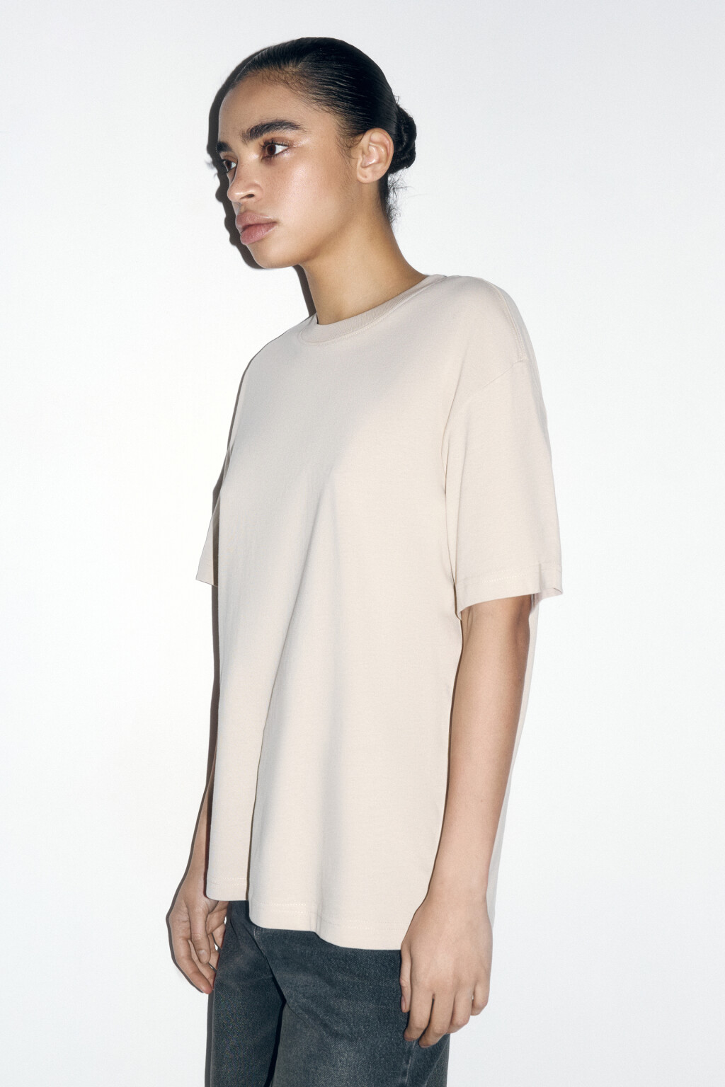 Футболка TBIG оверсайз базовая - цвет бежевый - 3