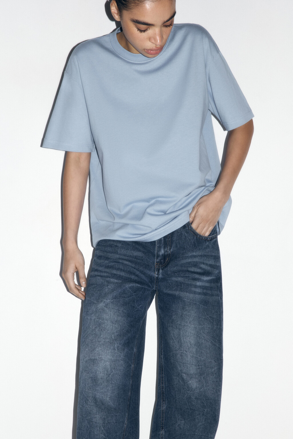 Футболка TBIG оверсайз базовая - цвет голубой - 1