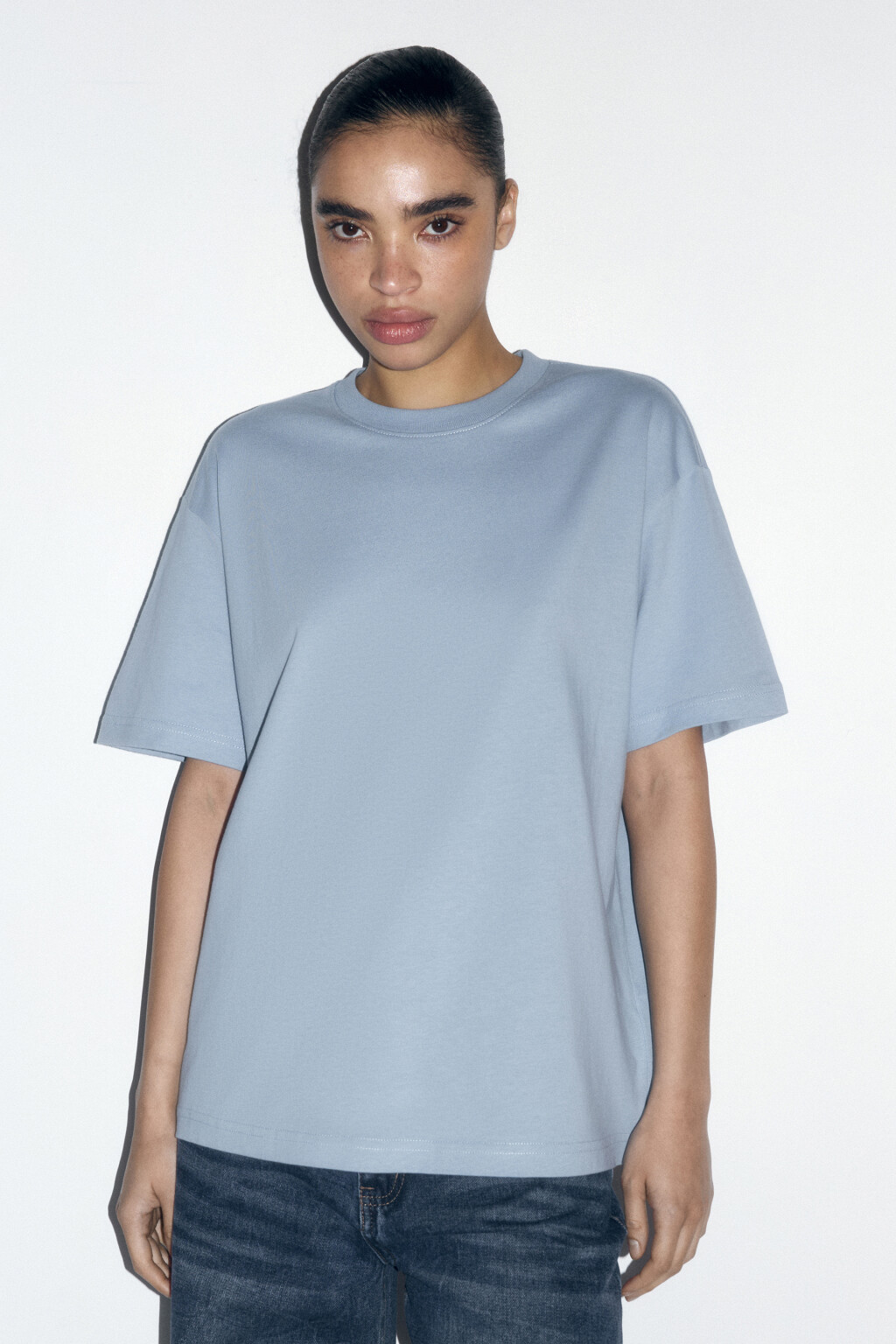 Футболка TBIG оверсайз базовая - цвет голубой - 2