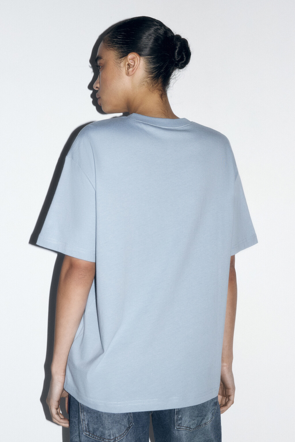 Футболка TBIG оверсайз базовая - цвет голубой - 4