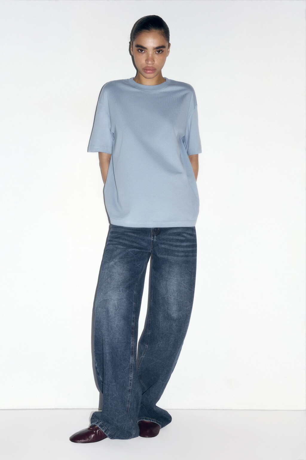 Футболка TBIG оверсайз базовая - цвет голубой - 5