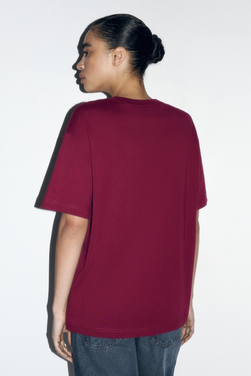 Футболка TBIG оверсайз базовая - цвет бордовый - 4