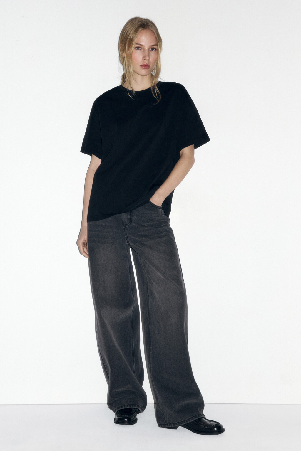 Футболка TBIG оверсайз базовая - цвет черный - 5