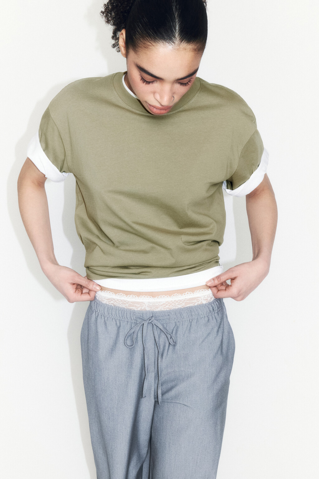 Футболка оверсайз базовая - цвет зеленый - 1