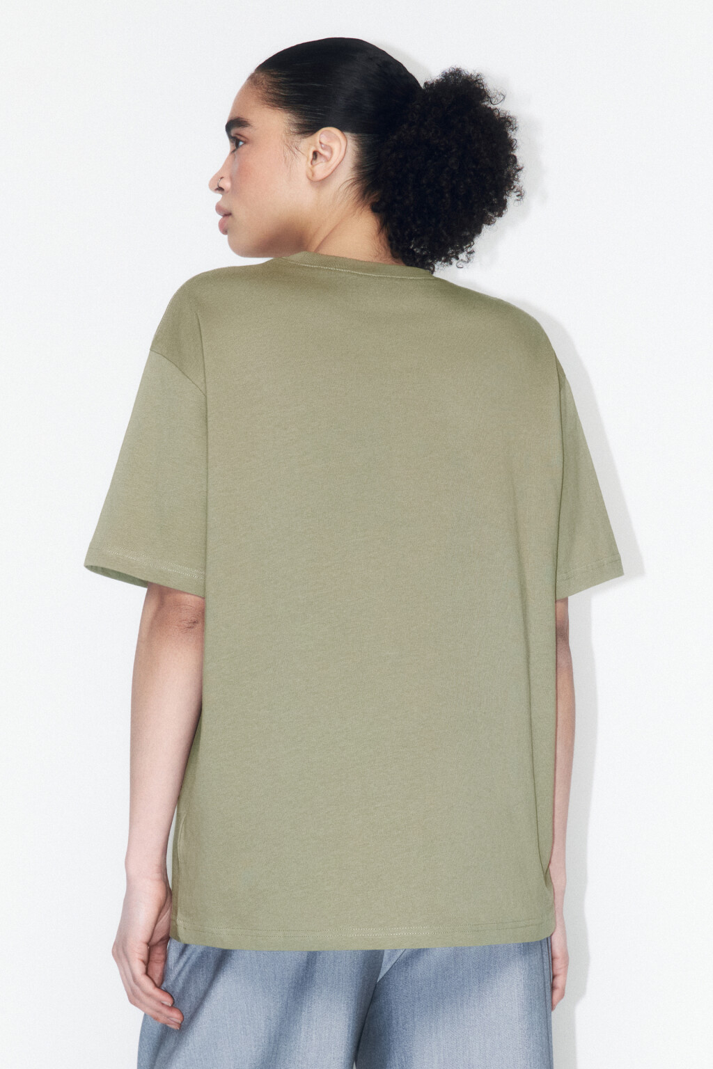 Футболка оверсайз базовая - цвет зеленый - 4
