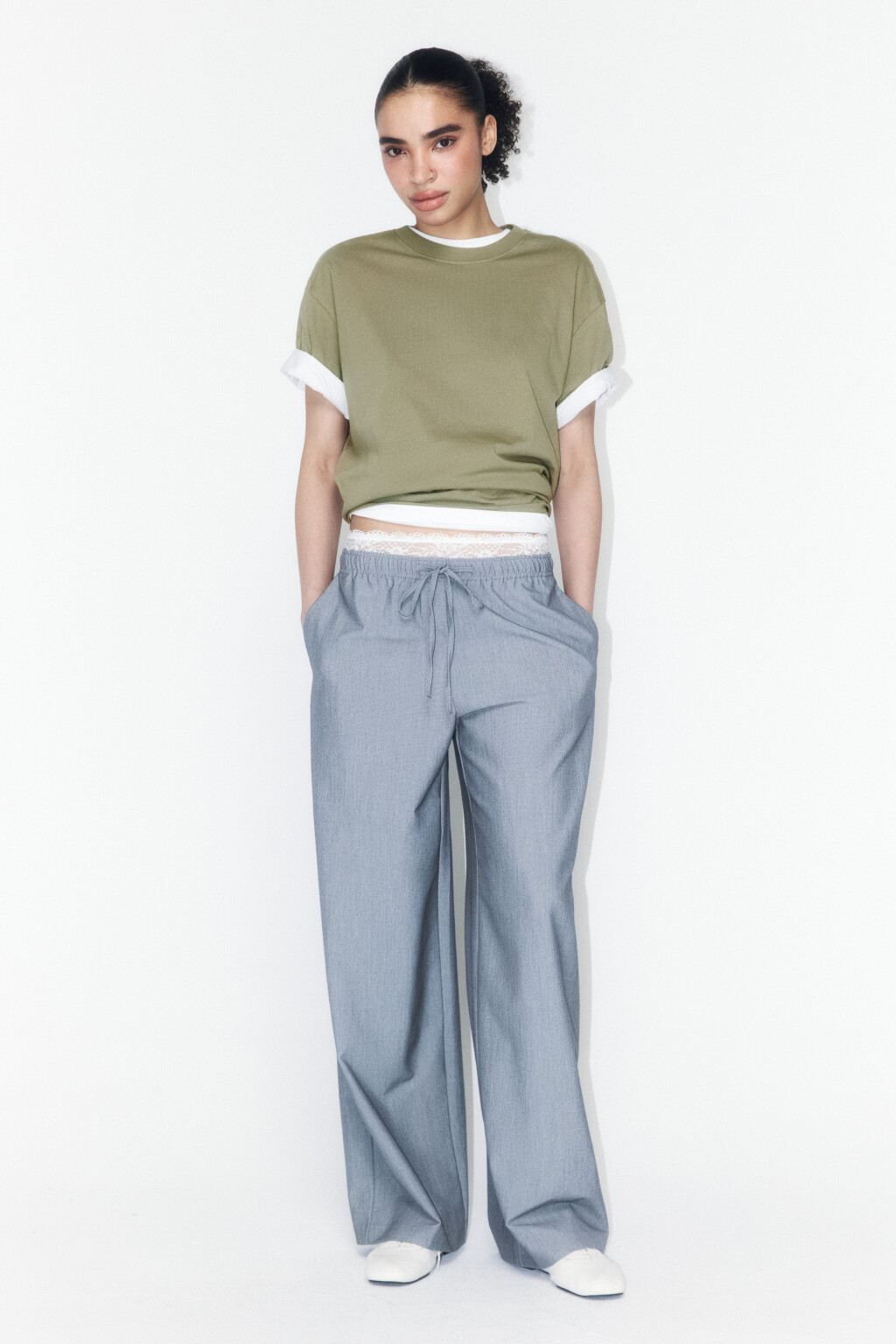 Футболка оверсайз базовая - цвет зеленый - 5