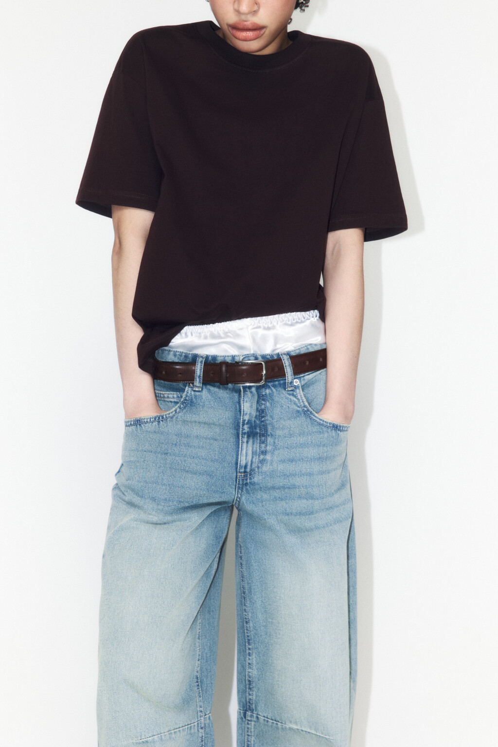 Футболка оверсайз базовая - цвет коричневый - 1