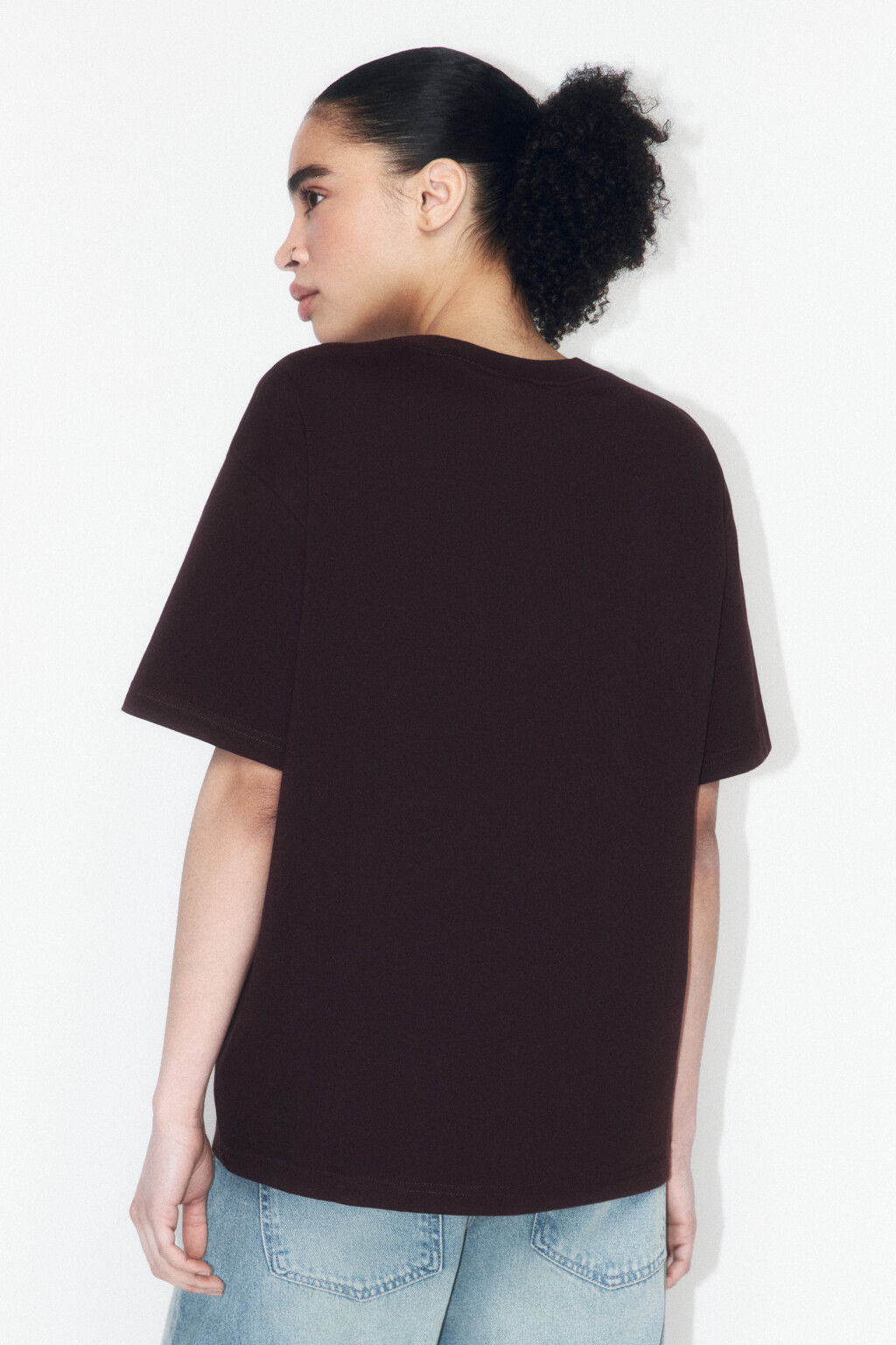 Футболка оверсайз базовая - цвет коричневый - 3