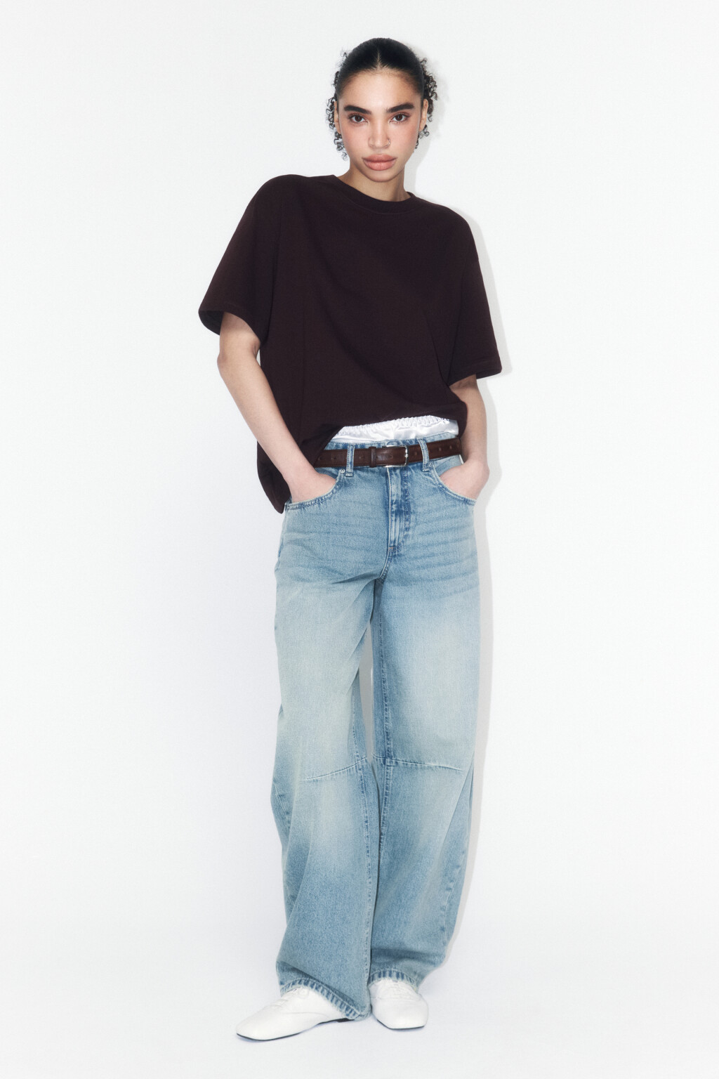 Футболка оверсайз базовая - цвет коричневый - 4