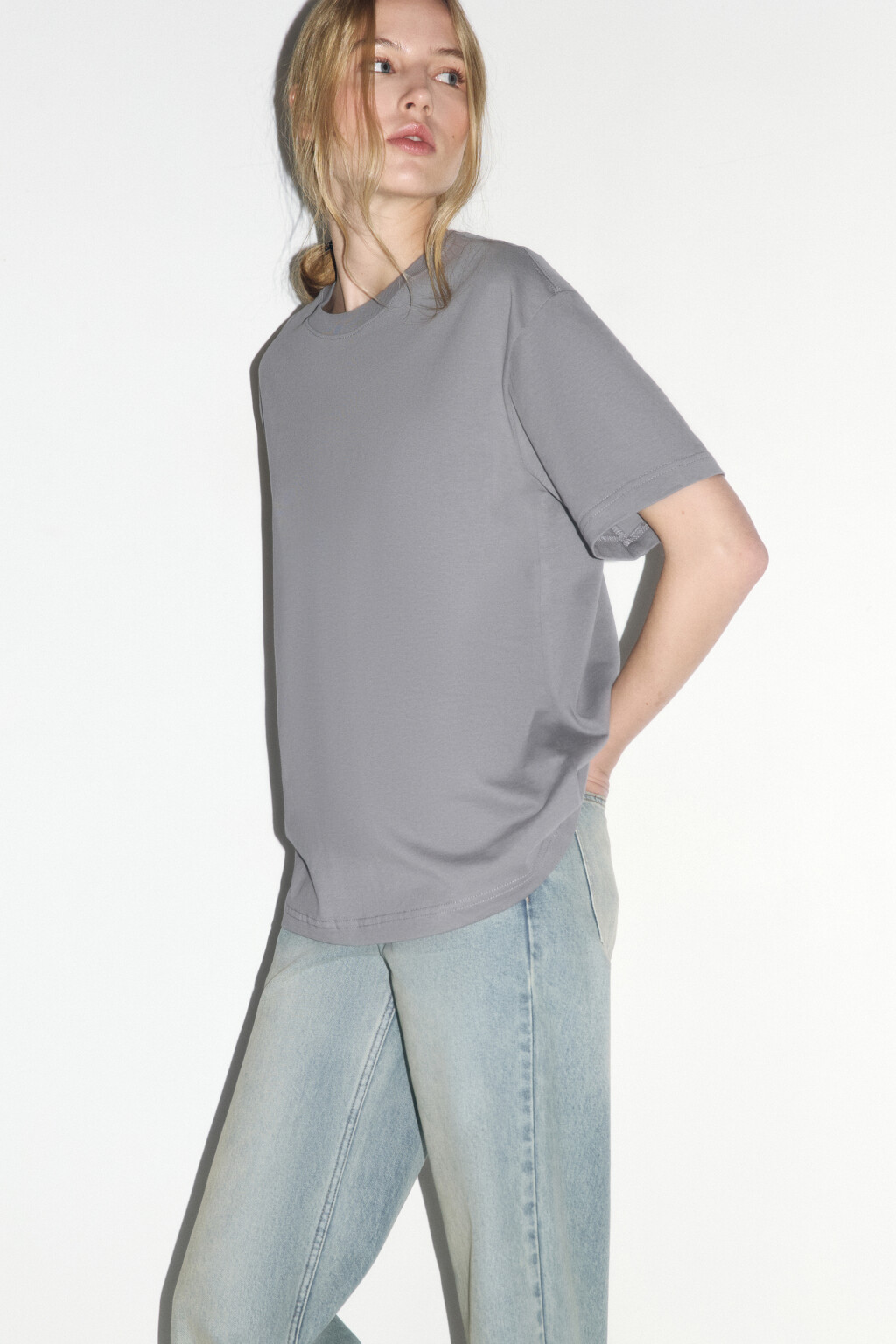 Футболка TBIG оверсайз базовая - цвет серый - 2