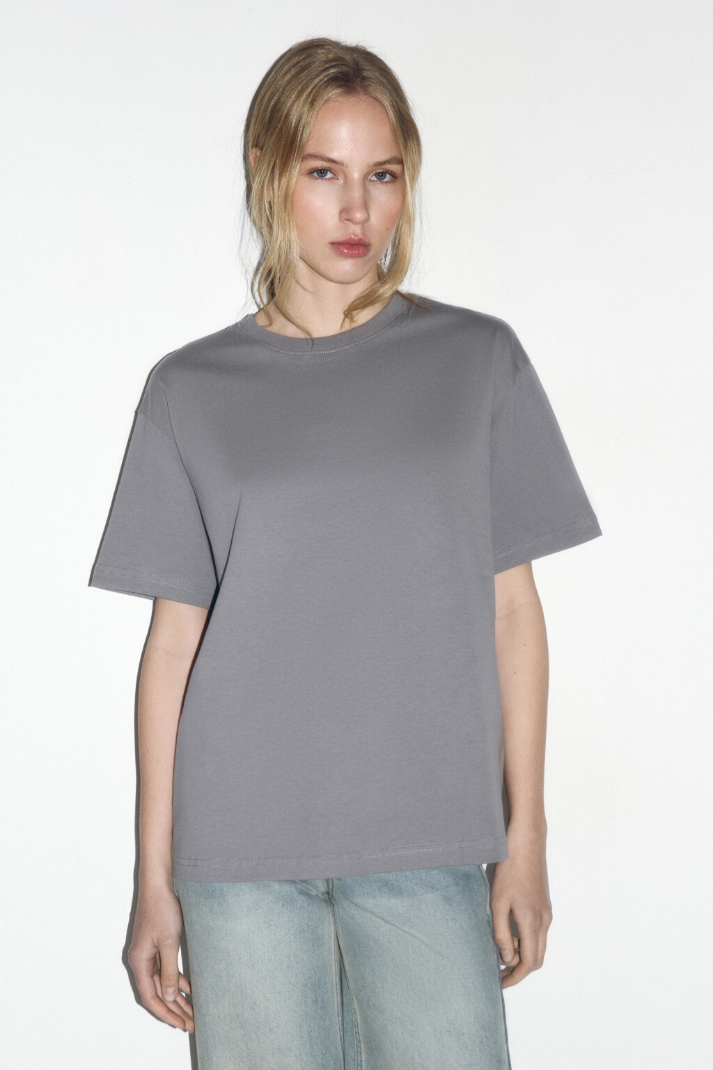 Футболка TBIG оверсайз базовая - цвет серый - 3