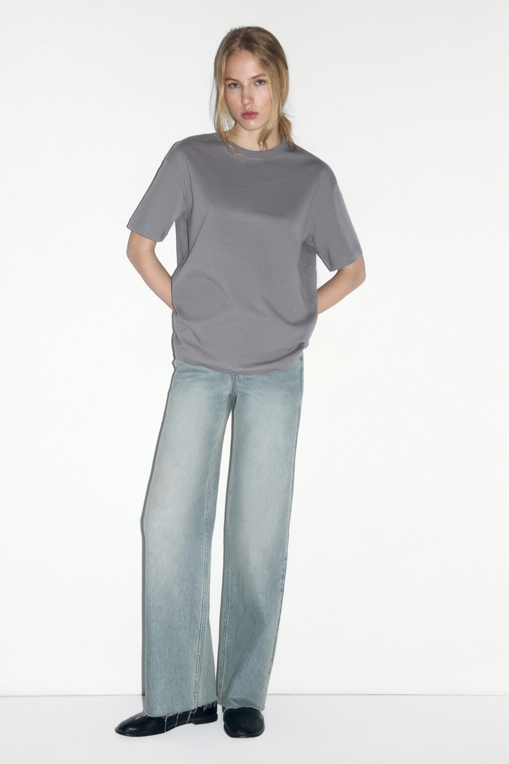 Футболка TBIG оверсайз базовая - цвет серый - 5