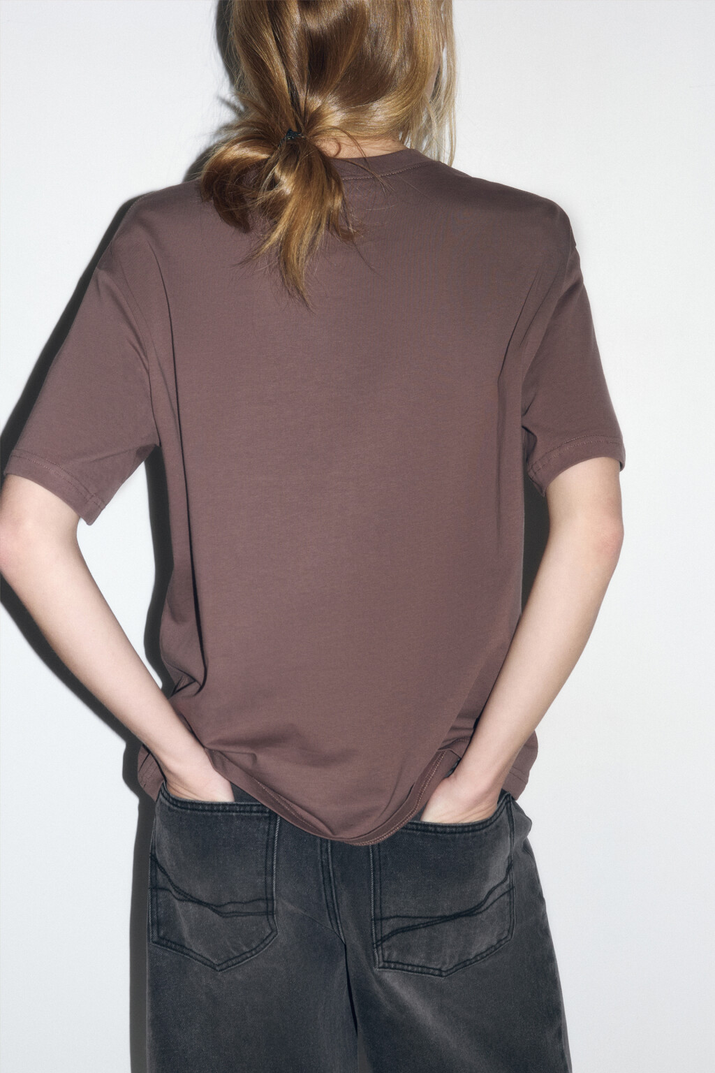 Футболка оверсайз базовая - цвет бежевый - 1