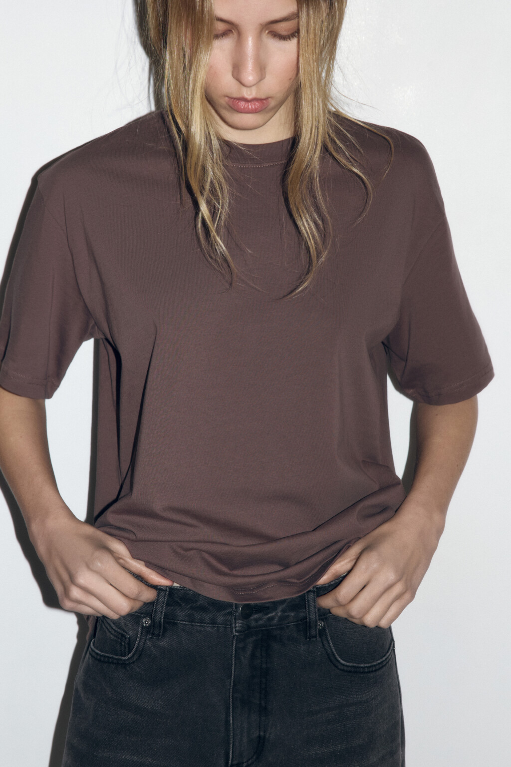 Футболка оверсайз базовая - цвет бежевый - 2