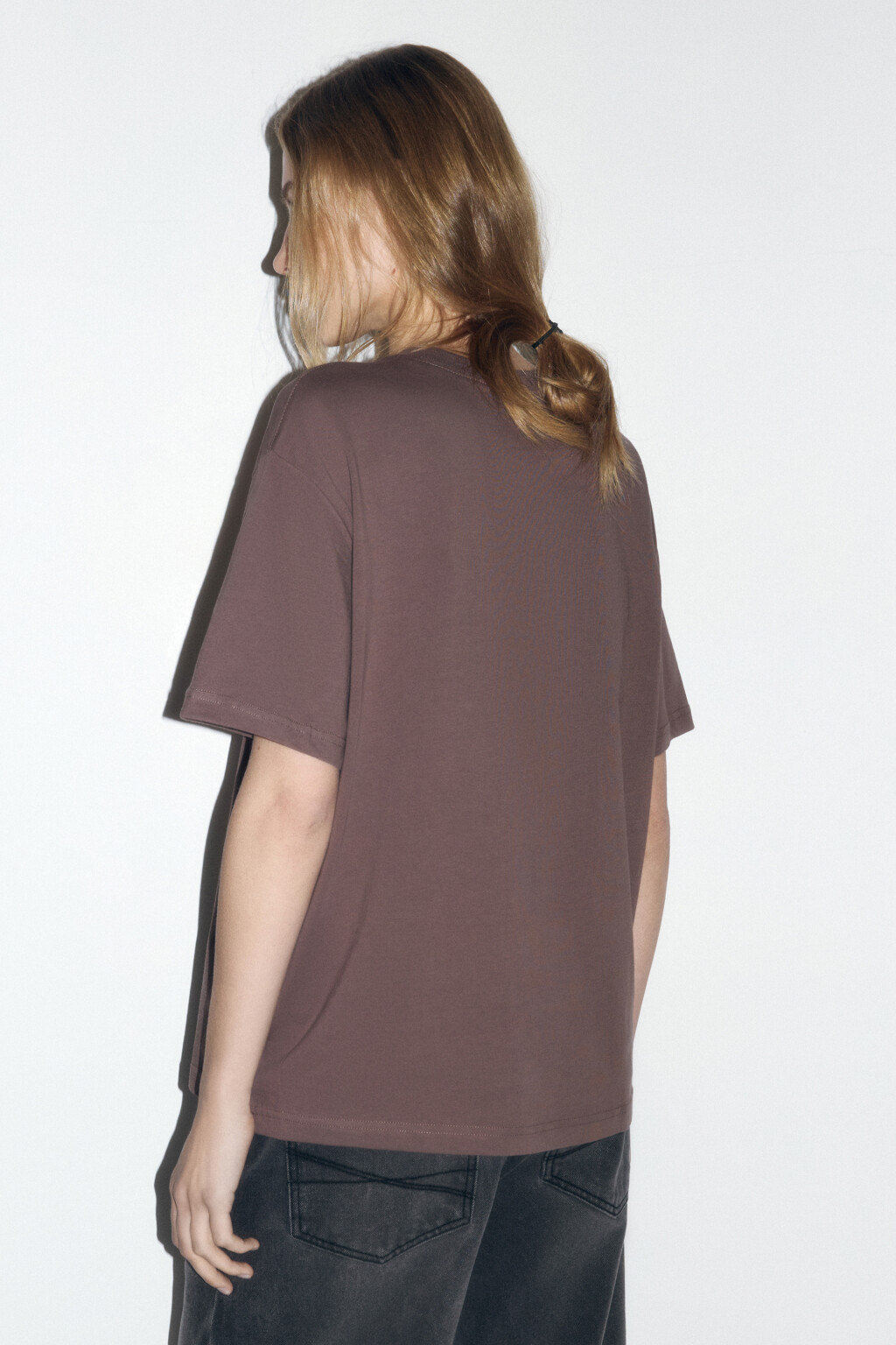 Футболка оверсайз базовая - цвет бежевый - 4
