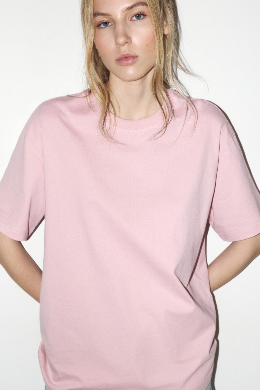 Футболка TBIG оверсайз базовая - цвет розовый - 2