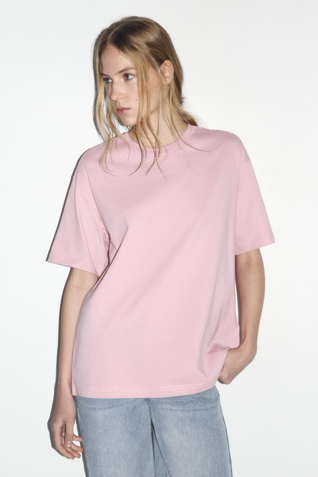 Футболка TBIG оверсайз базовая - цвет розовый - 3