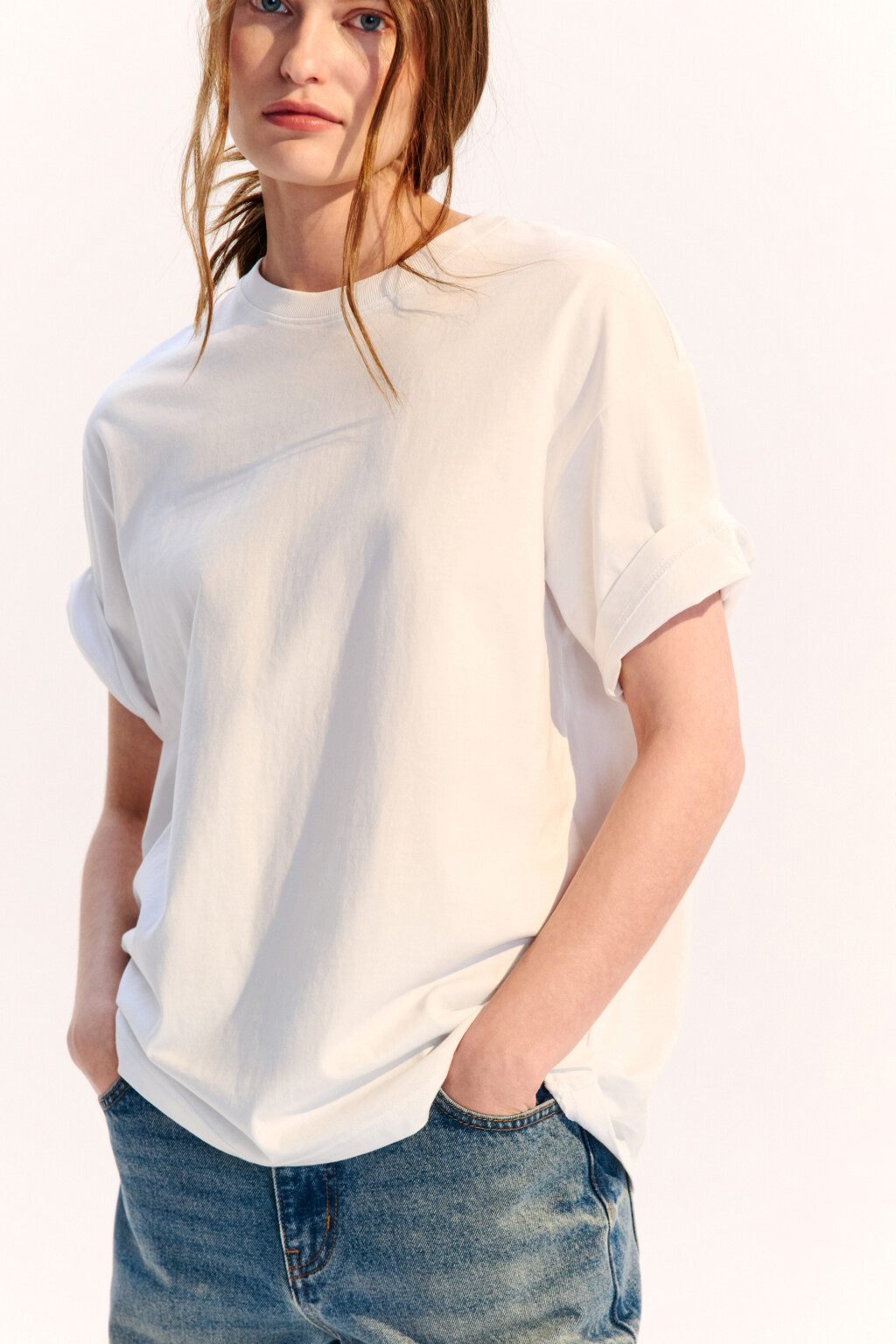 Футболка TBIG оверсайз базовая - цвет белый - 1