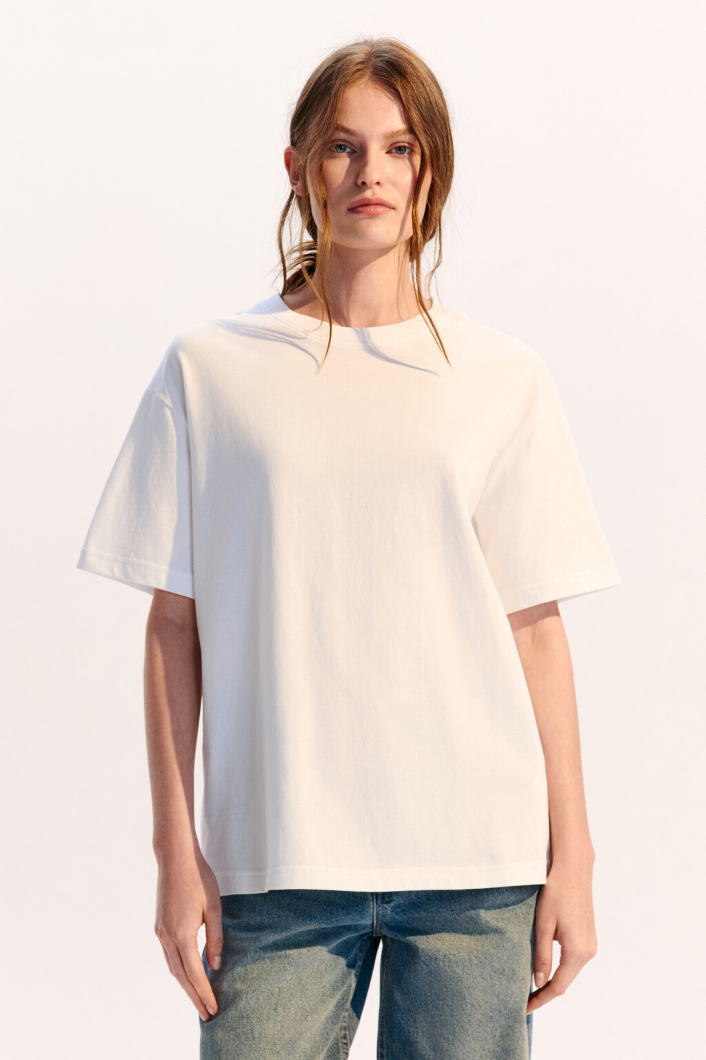 Футболка TBIG оверсайз базовая - цвет белый - 2