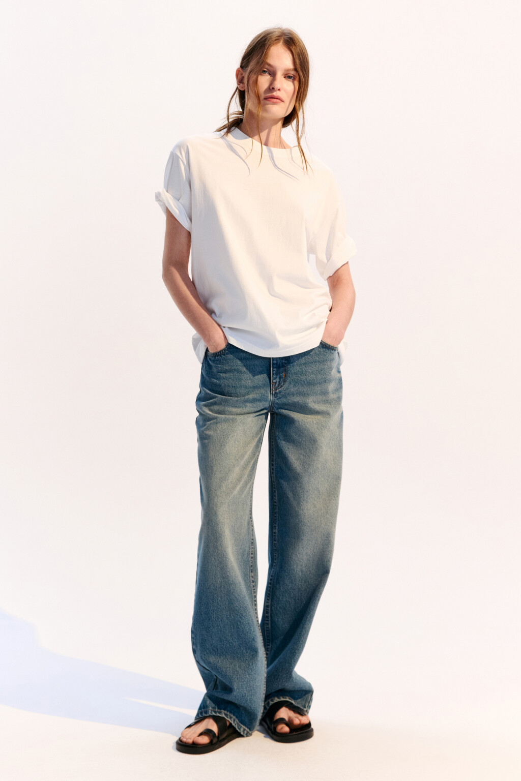 Футболка TBIG оверсайз базовая - цвет белый - 4