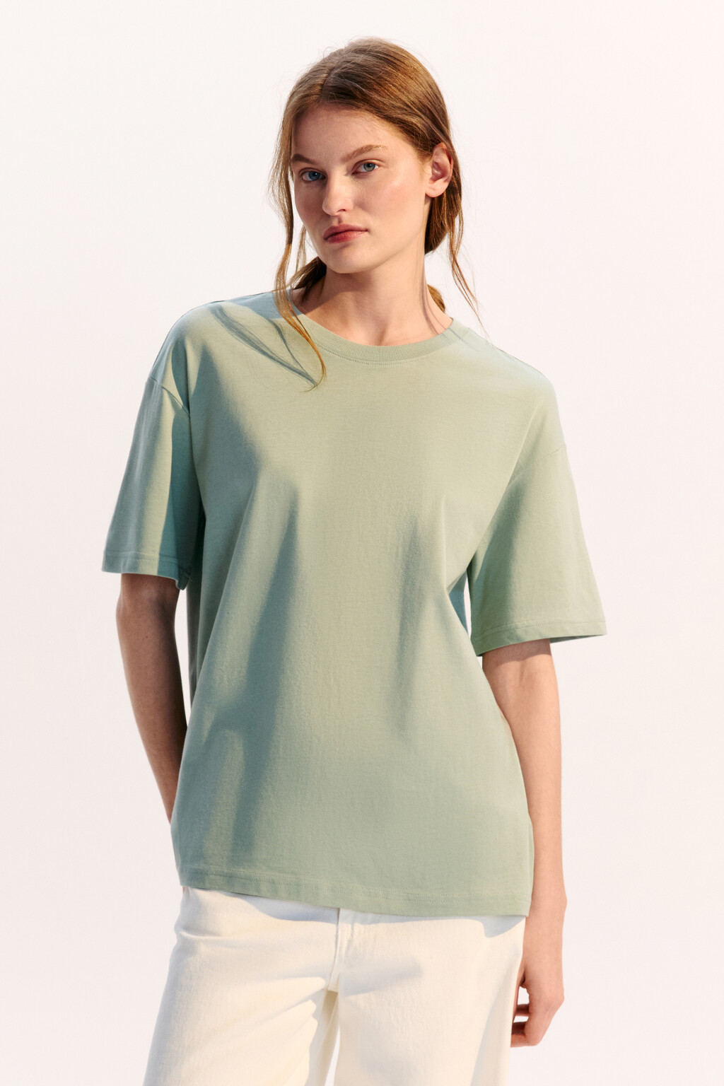 Футболка TBIG оверсайз базовая - цвет зеленый - 2