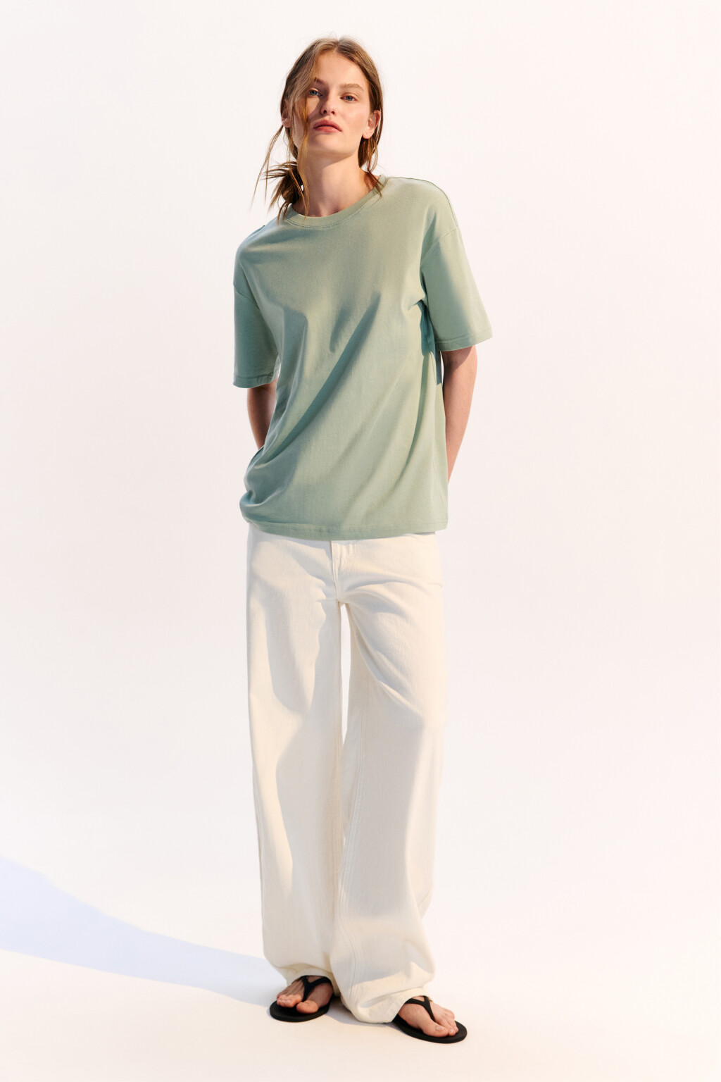 Футболка TBIG оверсайз базовая - цвет зеленый - 4