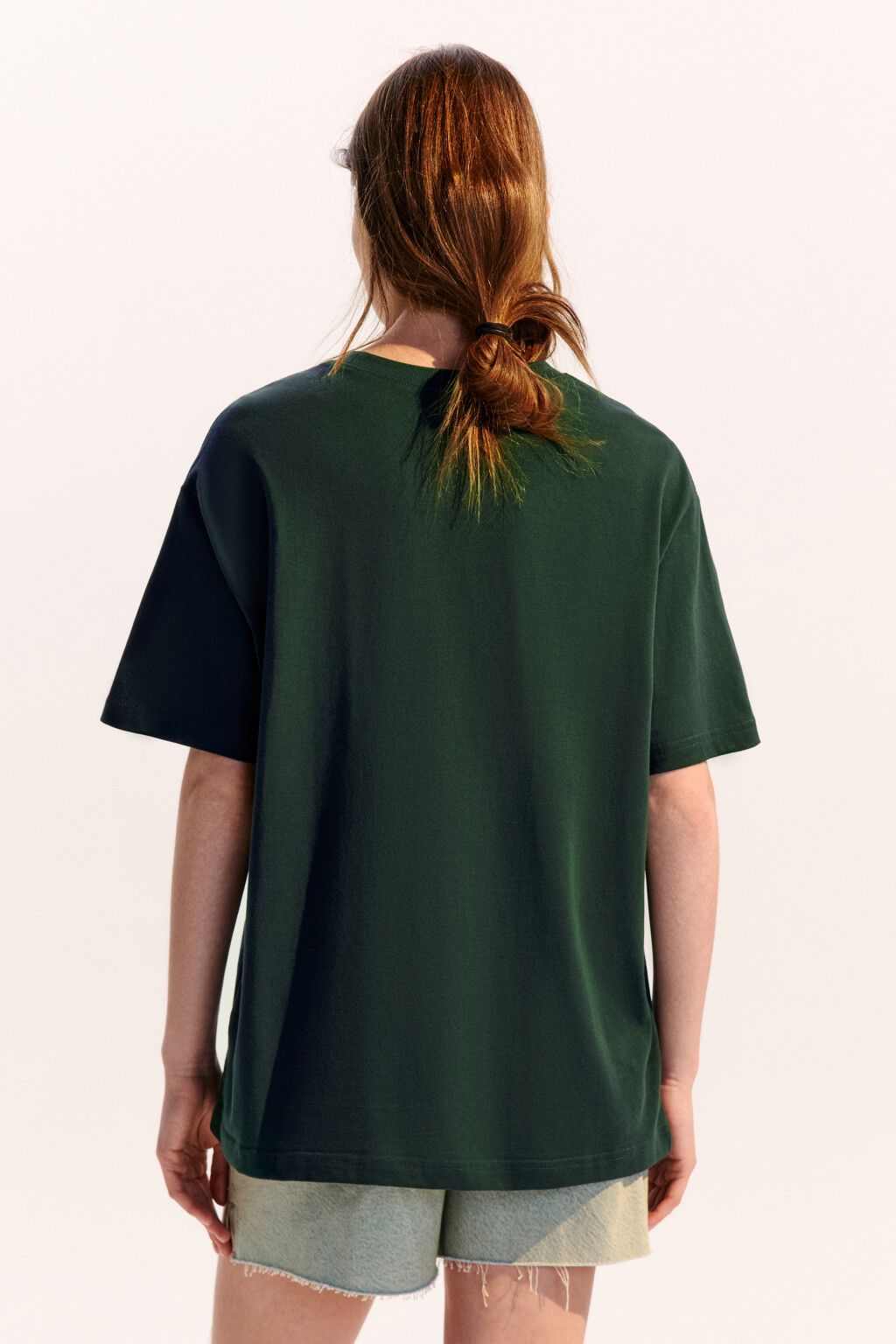 Футболка TBIG оверсайз базовая - цвет зеленый - 3