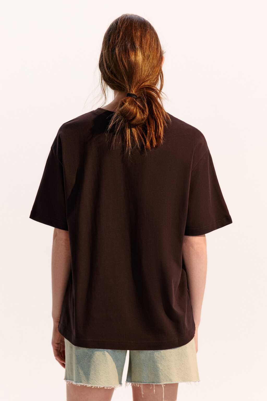 Футболка TBIG оверсайз базовая - цвет коричневый - 3
