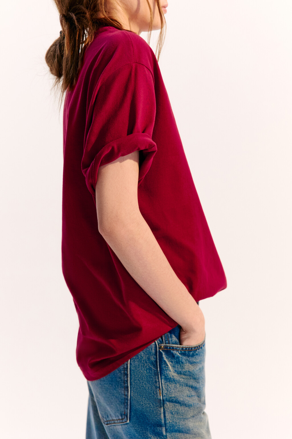 Футболка TBIG оверсайз базовая - цвет красный - 1