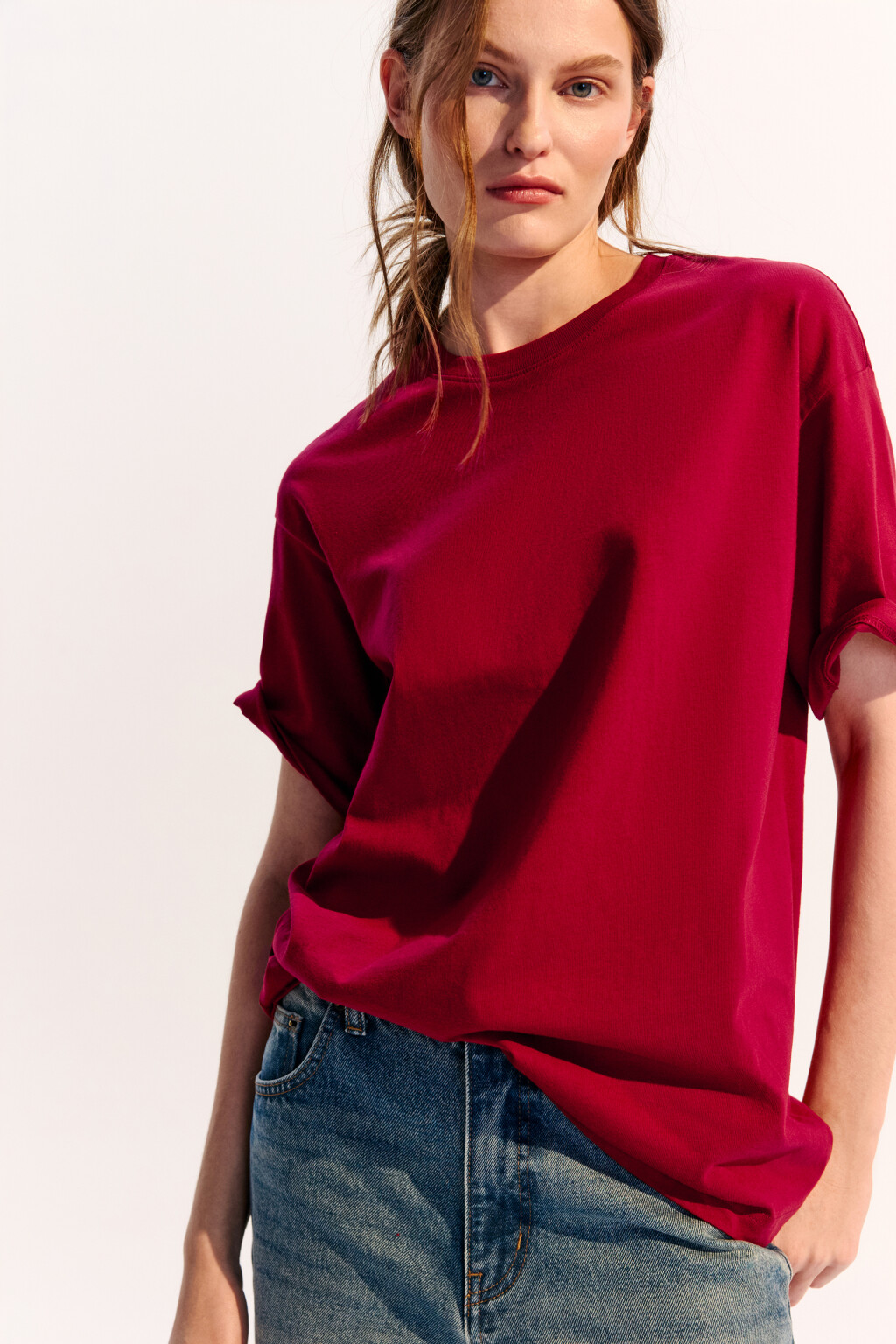 Футболка TBIG оверсайз базовая - цвет красный - 2