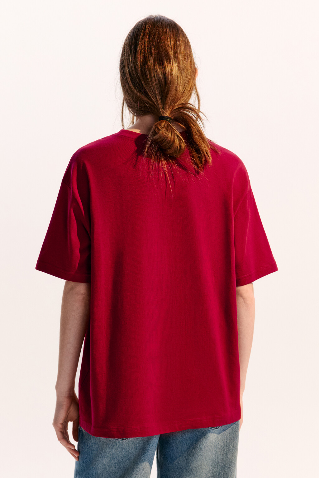 Футболка TBIG оверсайз базовая - цвет красный - 4
