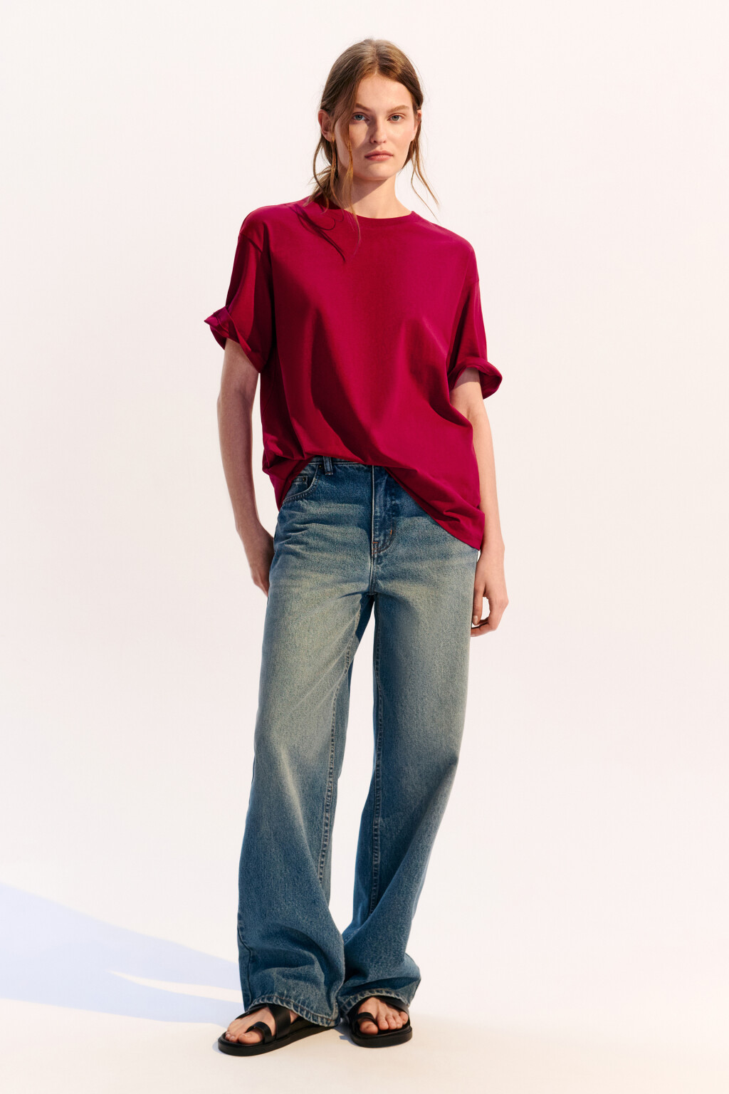 Футболка TBIG оверсайз базовая - цвет красный - 5