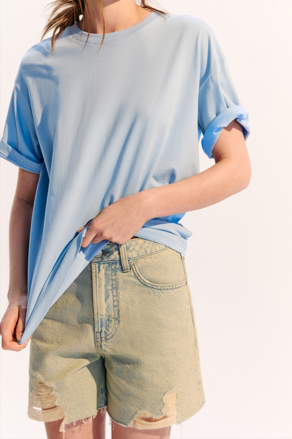 Футболка TBIG оверсайз базовая - цвет голубой - 1