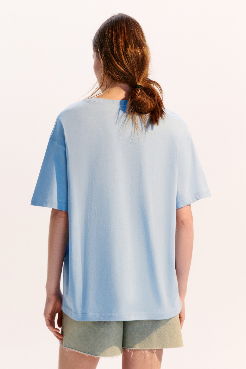 Футболка TBIG оверсайз базовая - цвет голубой - 3