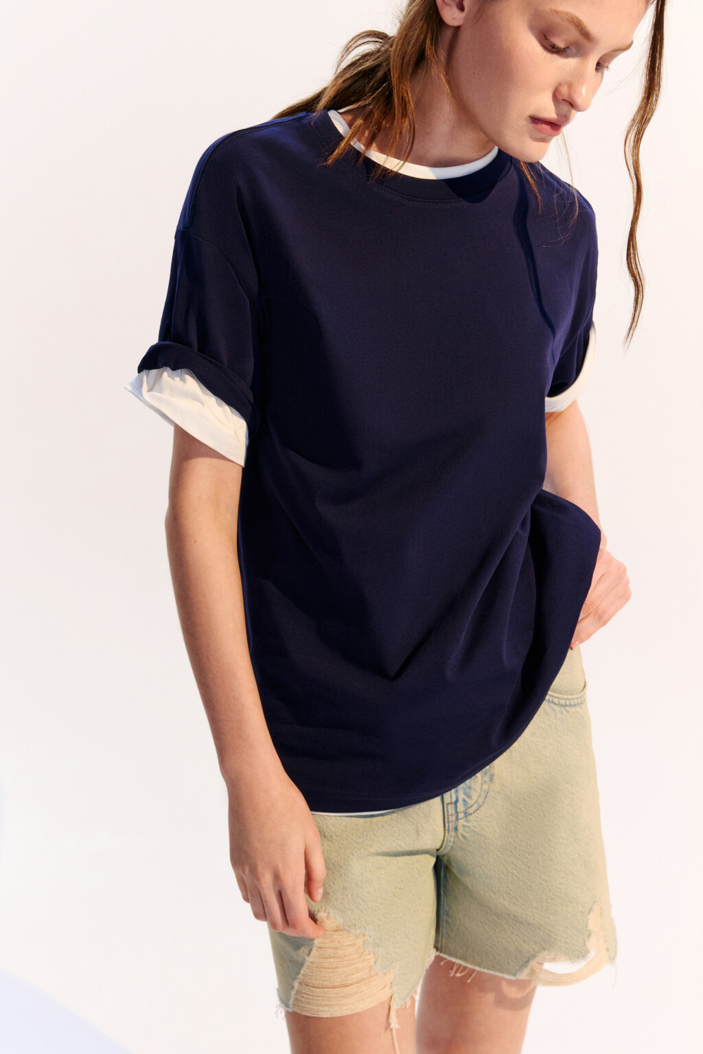 Футболка TBIG оверсайз базовая - цвет синий - 1